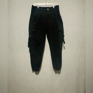 V.I.P. Techwear Black Cargo Jogger Pants Size 13 Cotton Blend Streetwear Utility